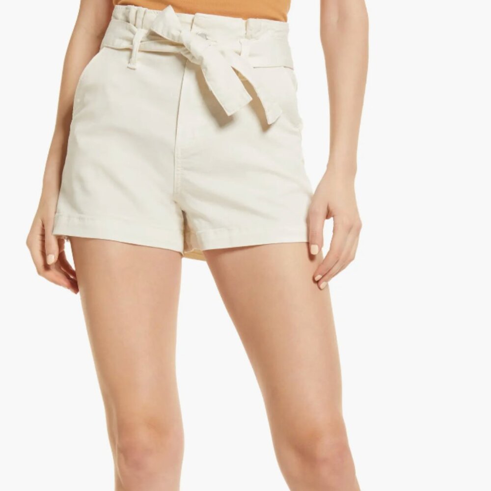 Paige Anessa Sash-Tie Waist Women's Soft Quartz Sand Shorts Safari Chic 30/10